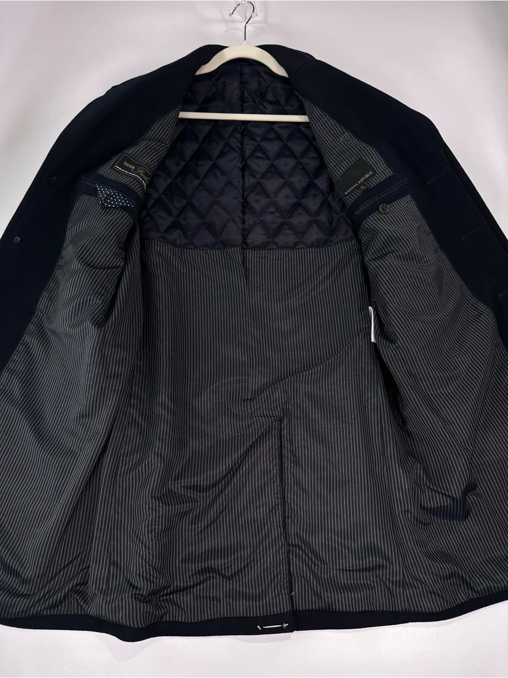 Banana Republic Nova Fides Italian Wool Cashmere Topcoat Navy M